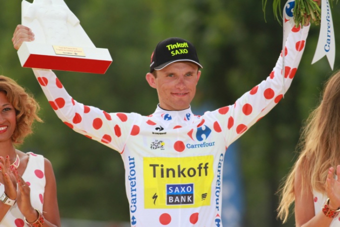 ツール・ド・フランス2014で山岳賞を獲得したラファル・マイカ（ポーランド、ティンコフ・サクソ）